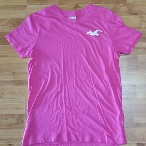 Men's Hollister Solid Pink Short Sleeve Shirt